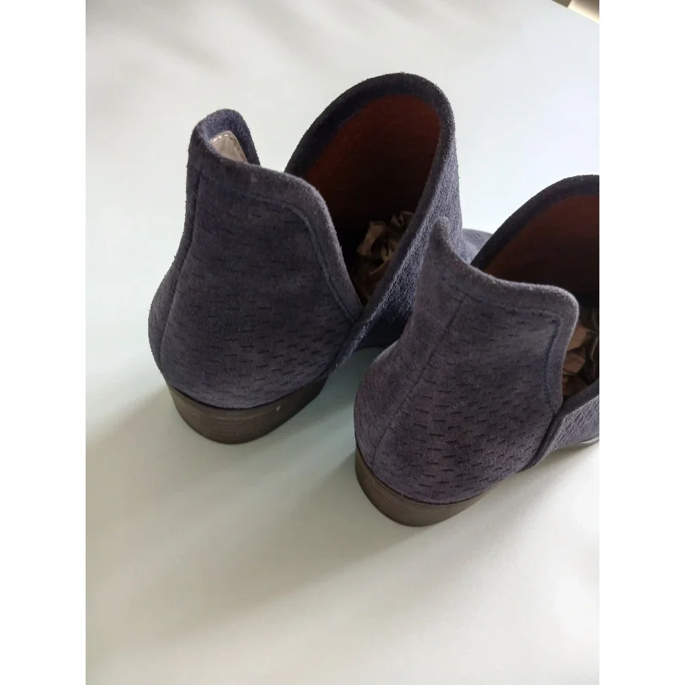 Lucky Brand Baley Deep Purple Suede Leather Ankle Boot Women's Size 9M